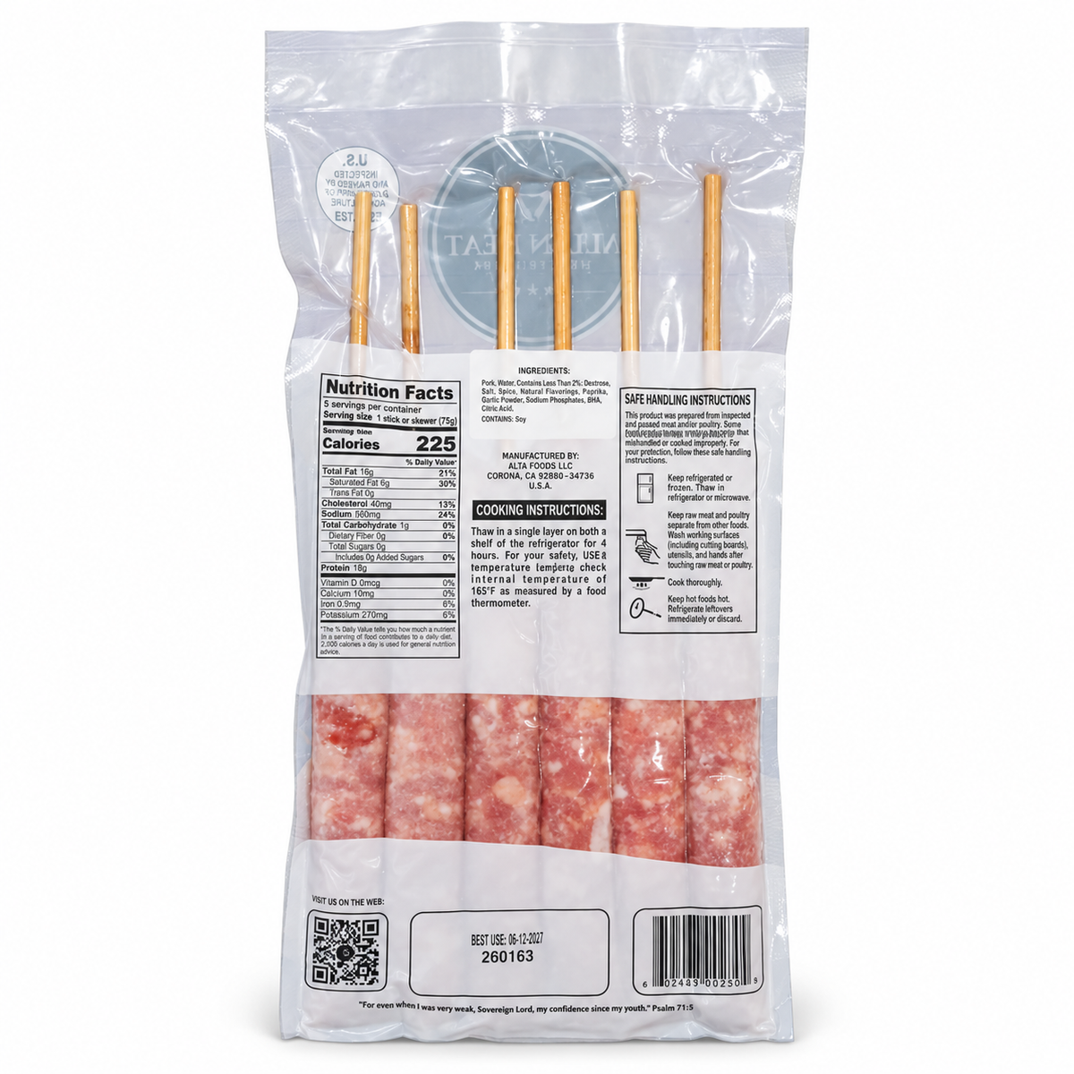 All In Meat Brazilian Toscana Sausage Skewers – 6 Pack (1.1 lb)