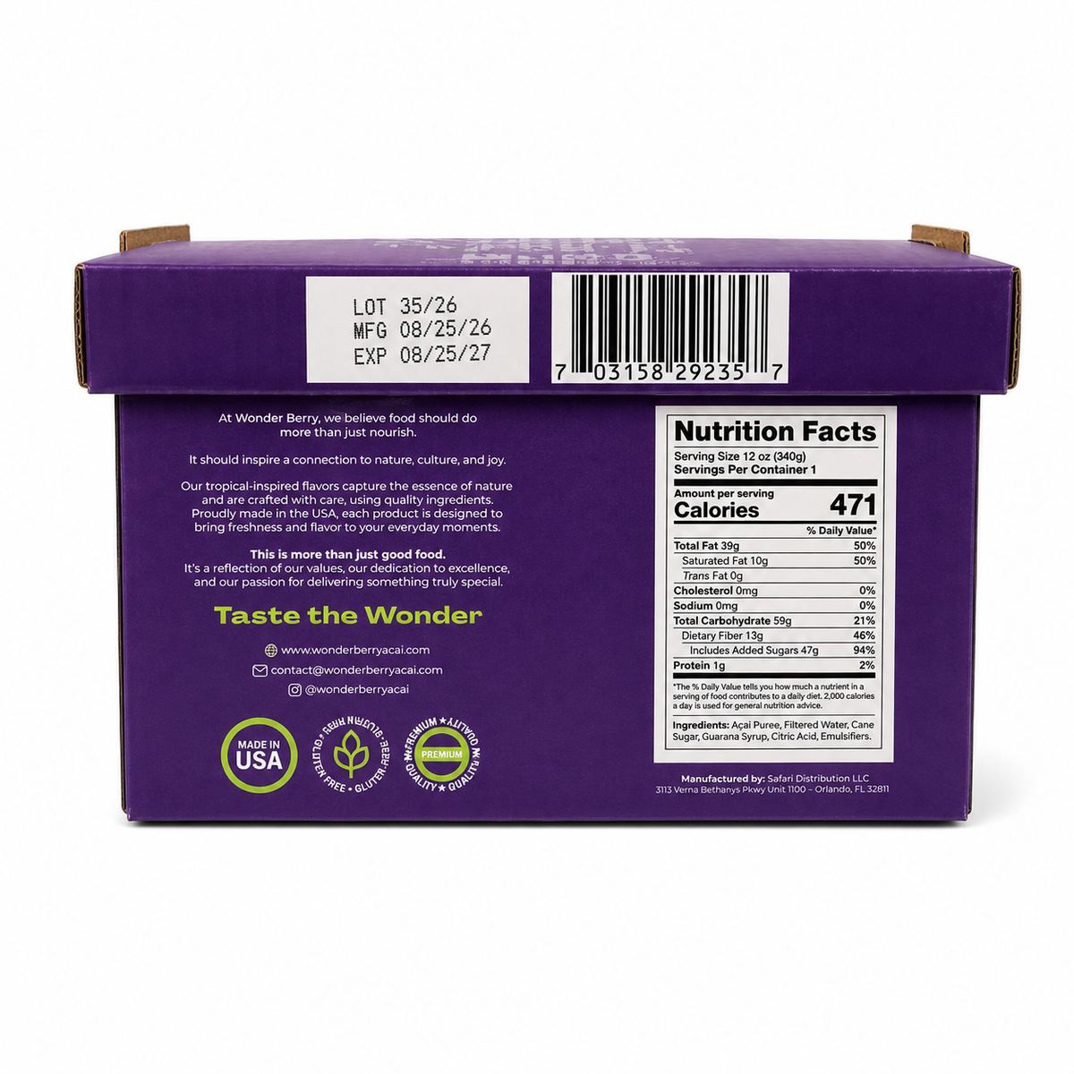 Brazilian Açaí Traditional – 1 L | Wonderberry