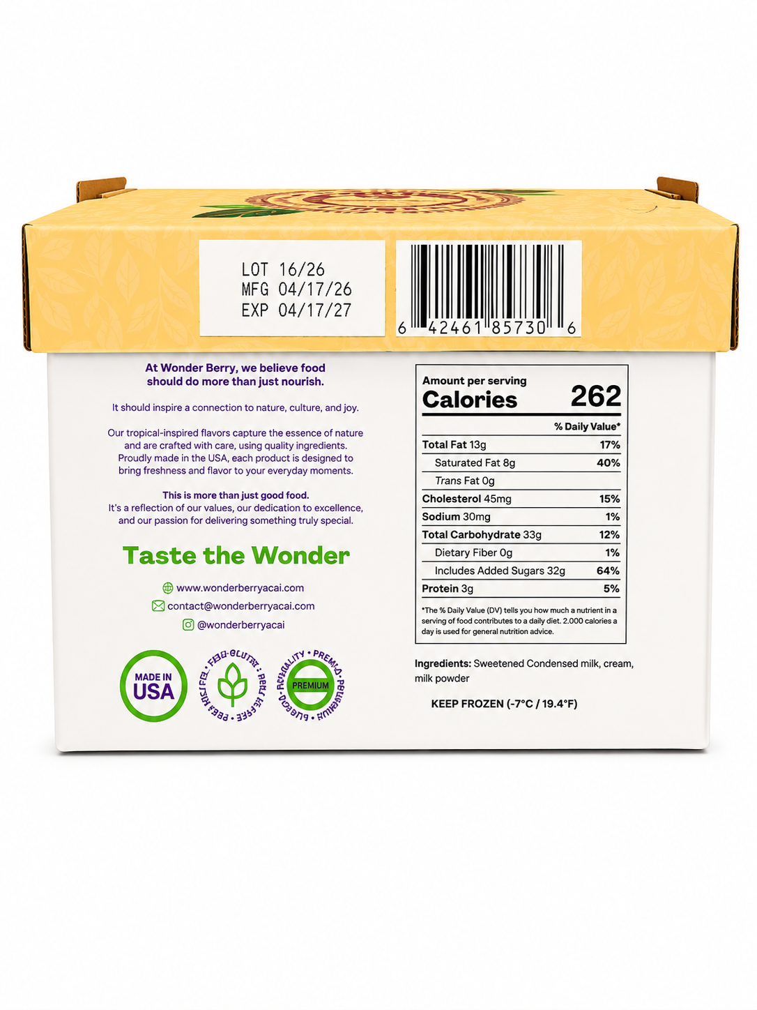 Passion Fruit Cream – 1 L | Wonderberry