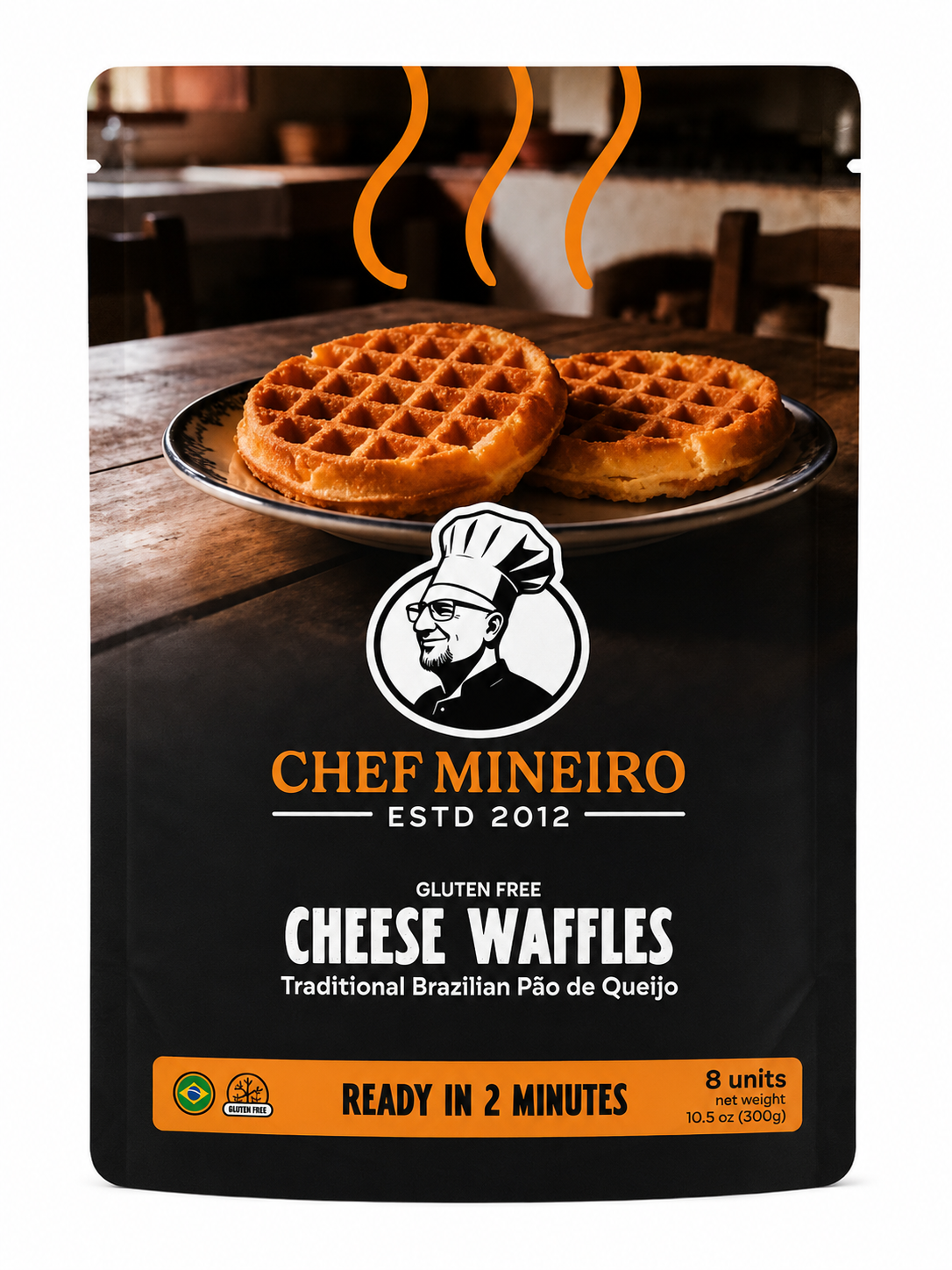 Chef Mineiro Cheese Waffles – verso com ingredientes e tabela nutricional
