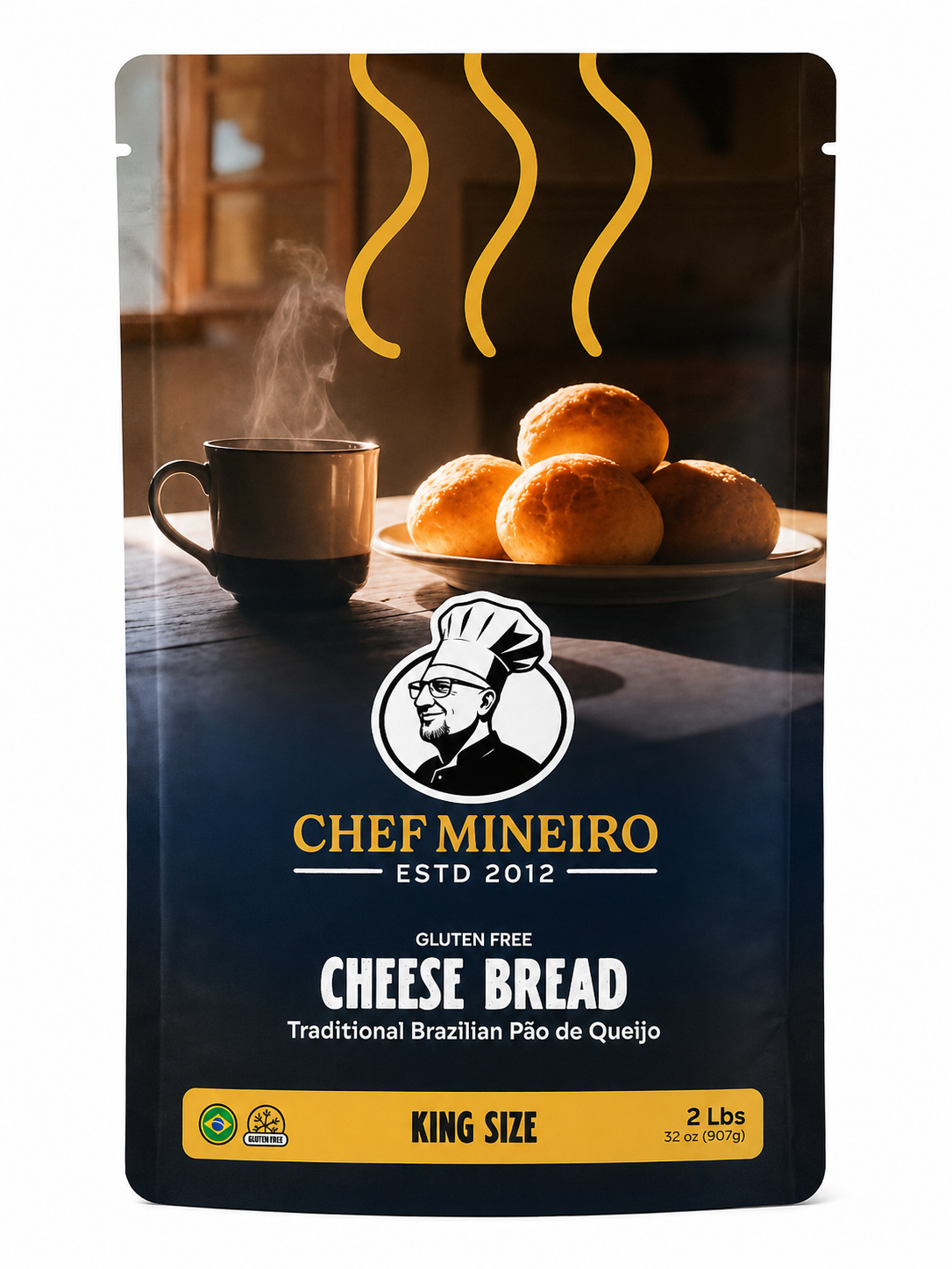 Chef Mineiro Cheese Bread King Size 2 lbs – frente da embalagem
