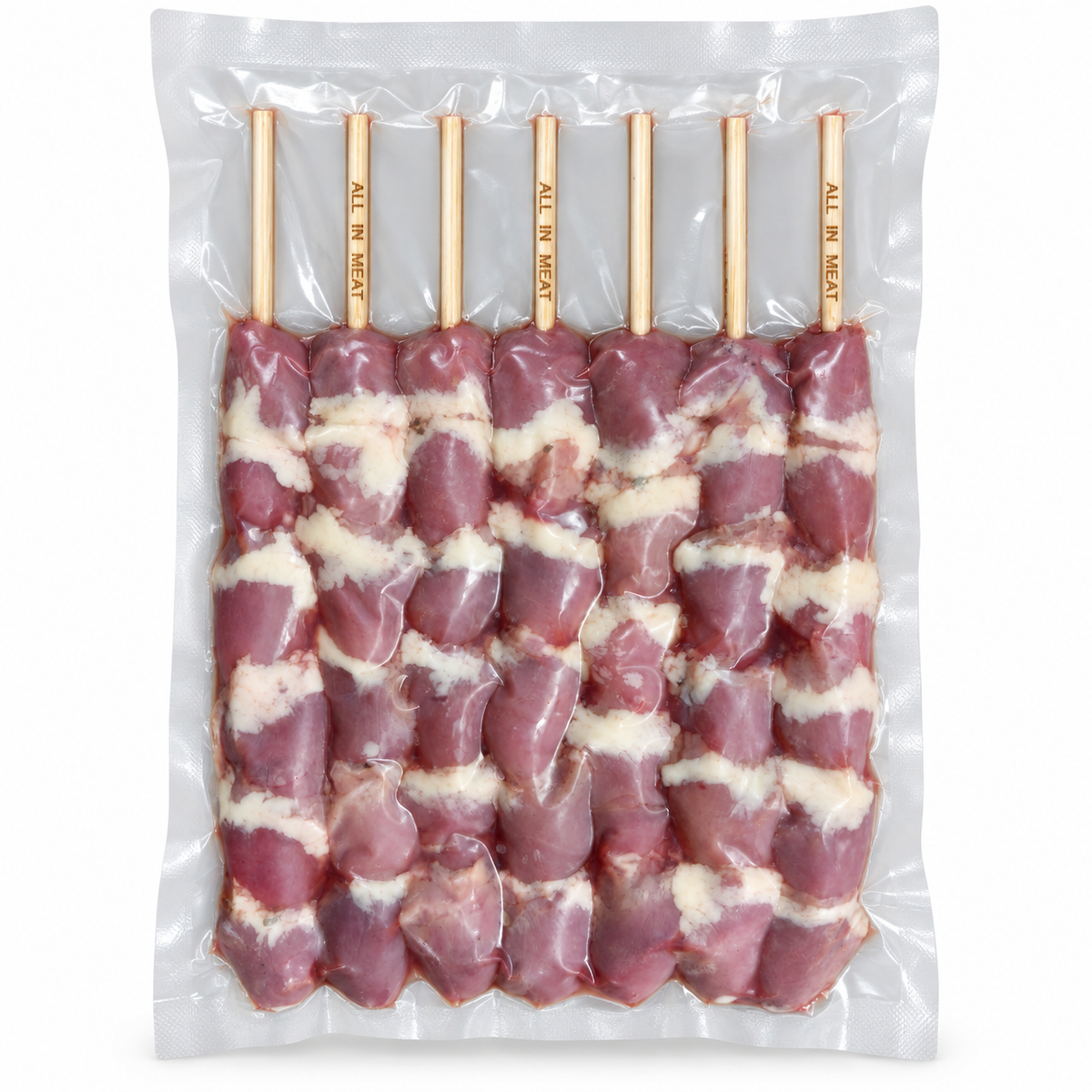 All In Meat Seasoned Chicken Hearts Skewers, 17.64 oz